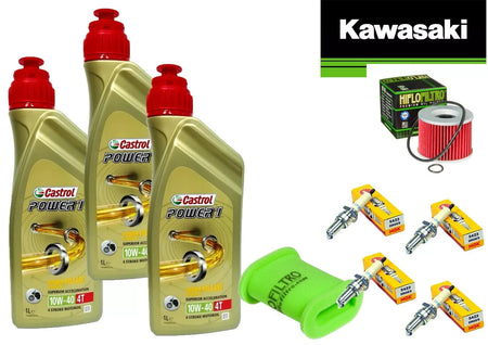KIT/TAGLIANDO KAWASAKI  ZX/600 1988/2000 CASTROL 10W40 FILTRO OLIO ARIA CANDELE