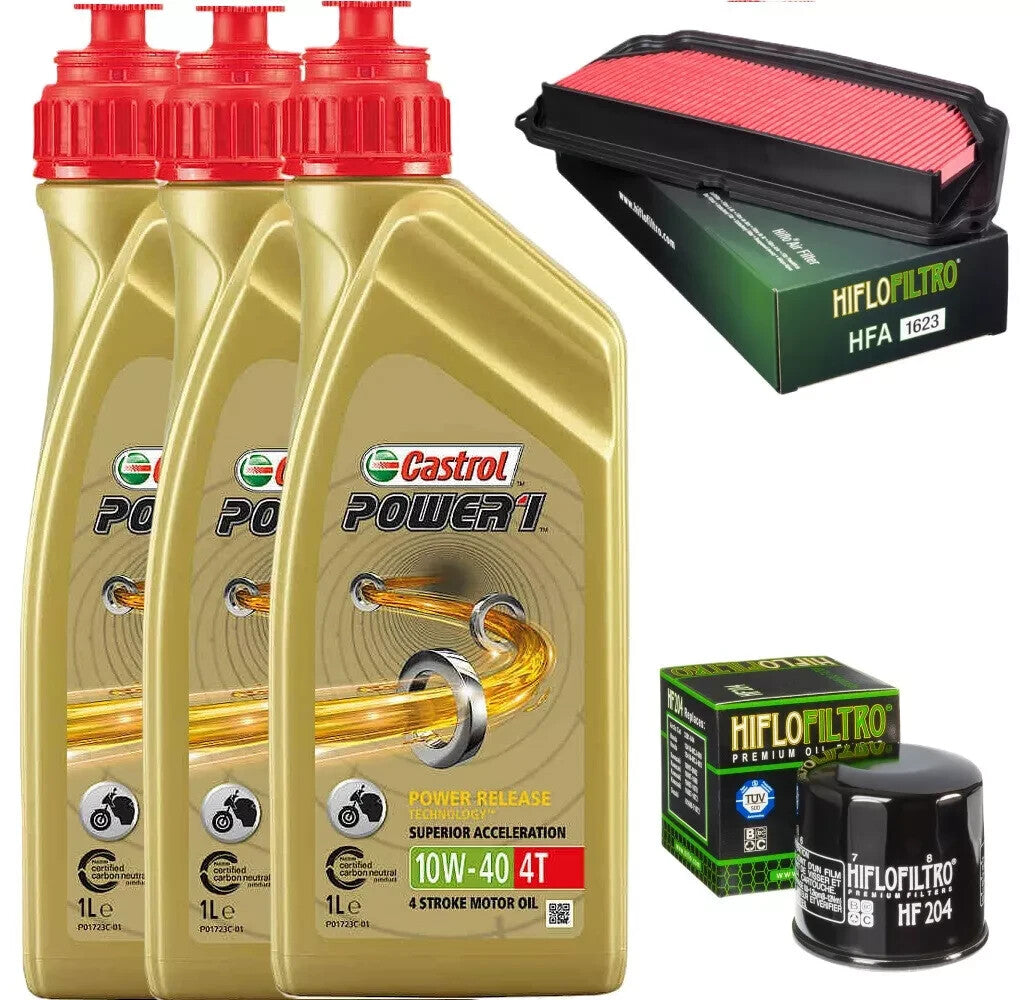 HONDA CBR 650 R 2019 2023 TAGLIANDO CASTROL POWER  10W40 FILTRO ARIA OLIO HIFLO