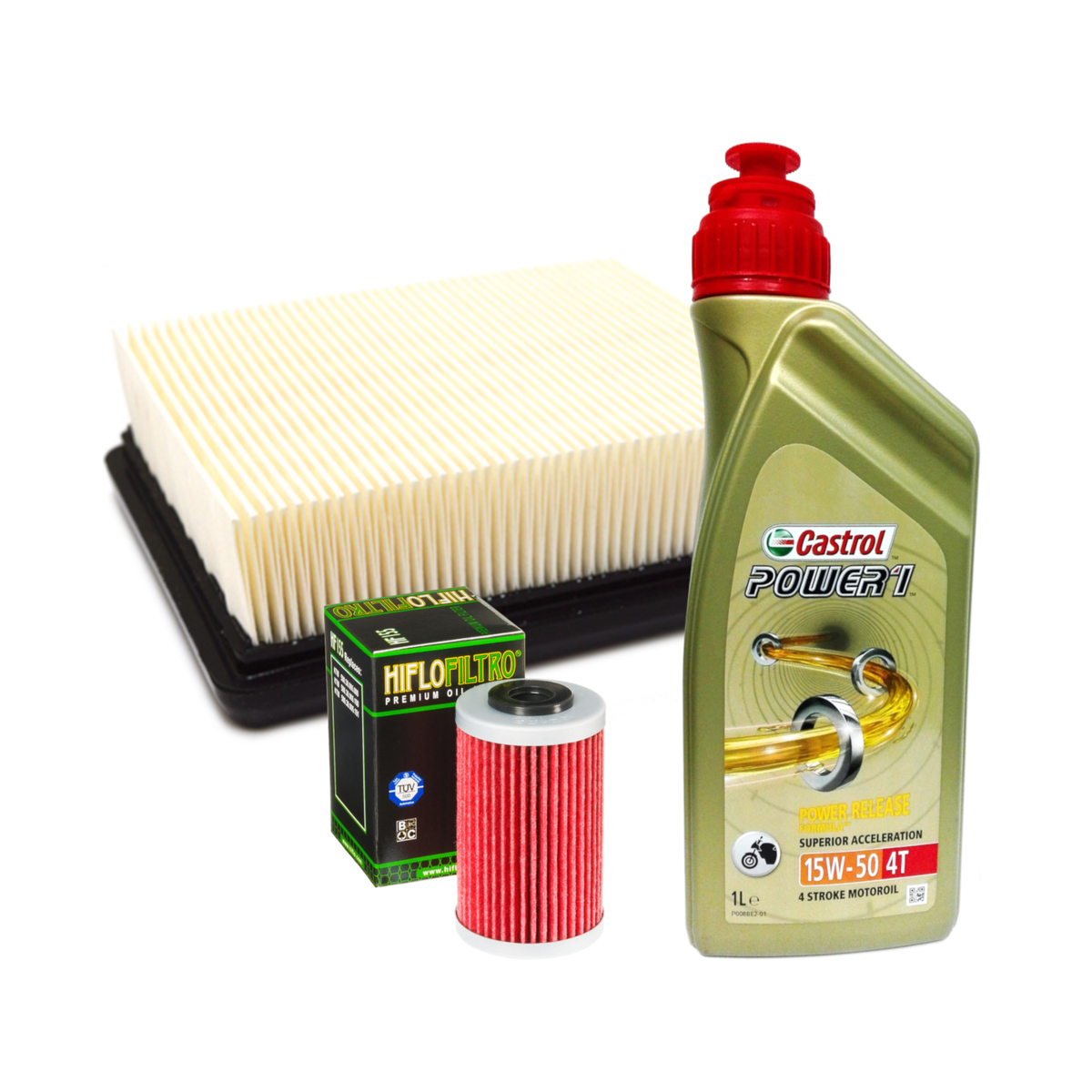 Kit tagliando Castrol Power 1 15W50 filtro olio aria KTM Duke / RC 125/200/390