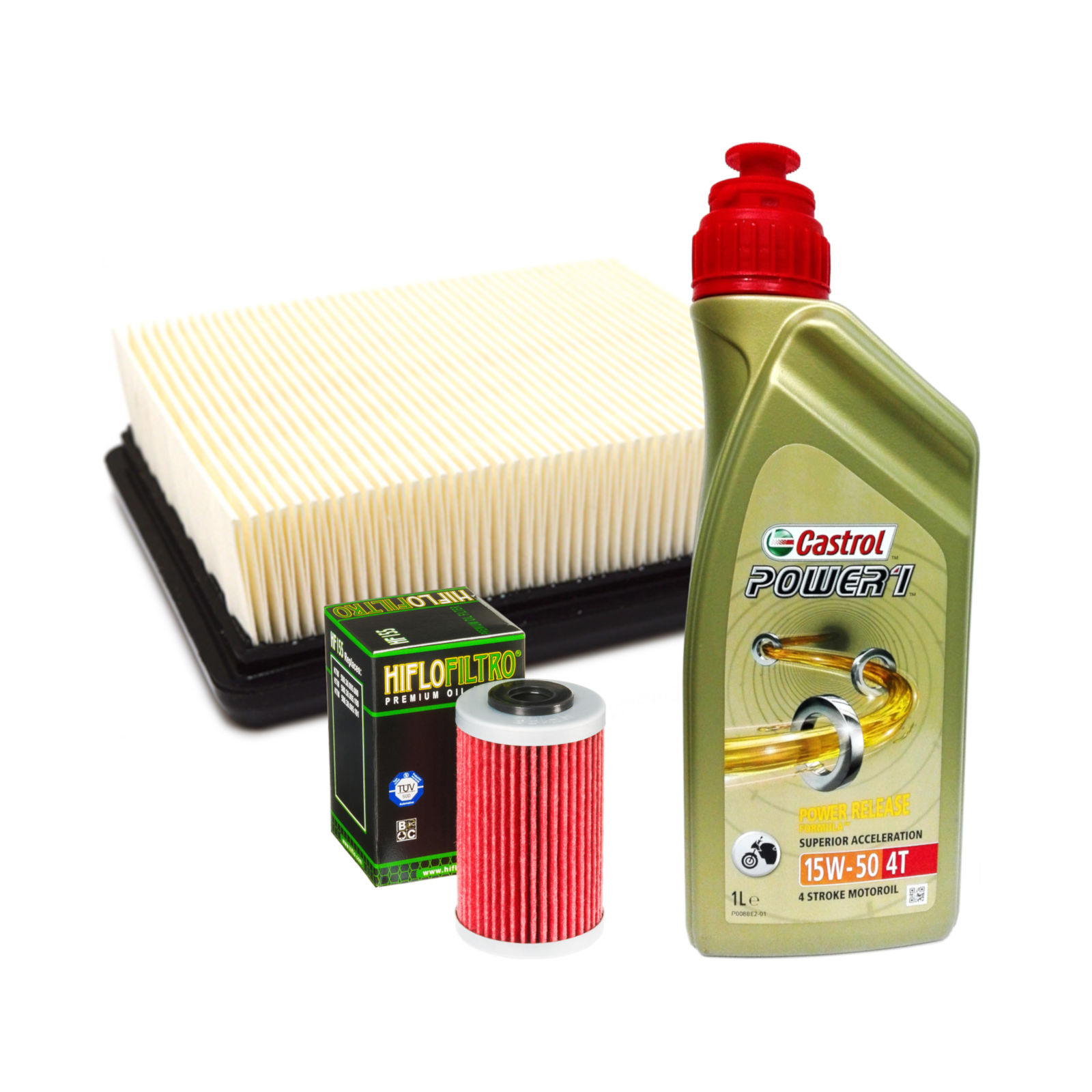 Kit tagliando Castrol Power 1 15W50 filtro olio aria KTM Duke / RC 125/200/390