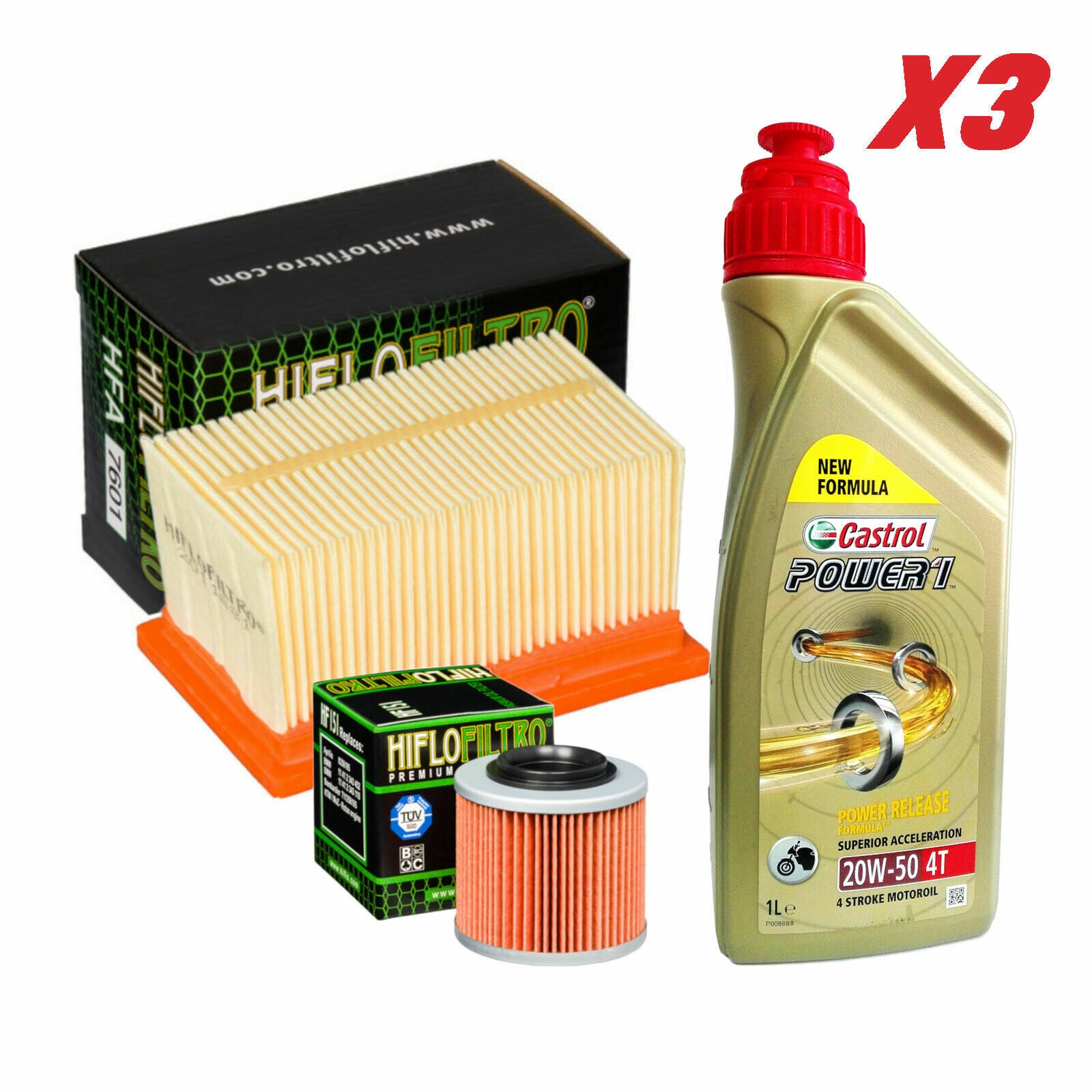 Kit tagliando Castrol Power 1 20W50 filtro olio aria BMW F / G 650 GS / Dakar