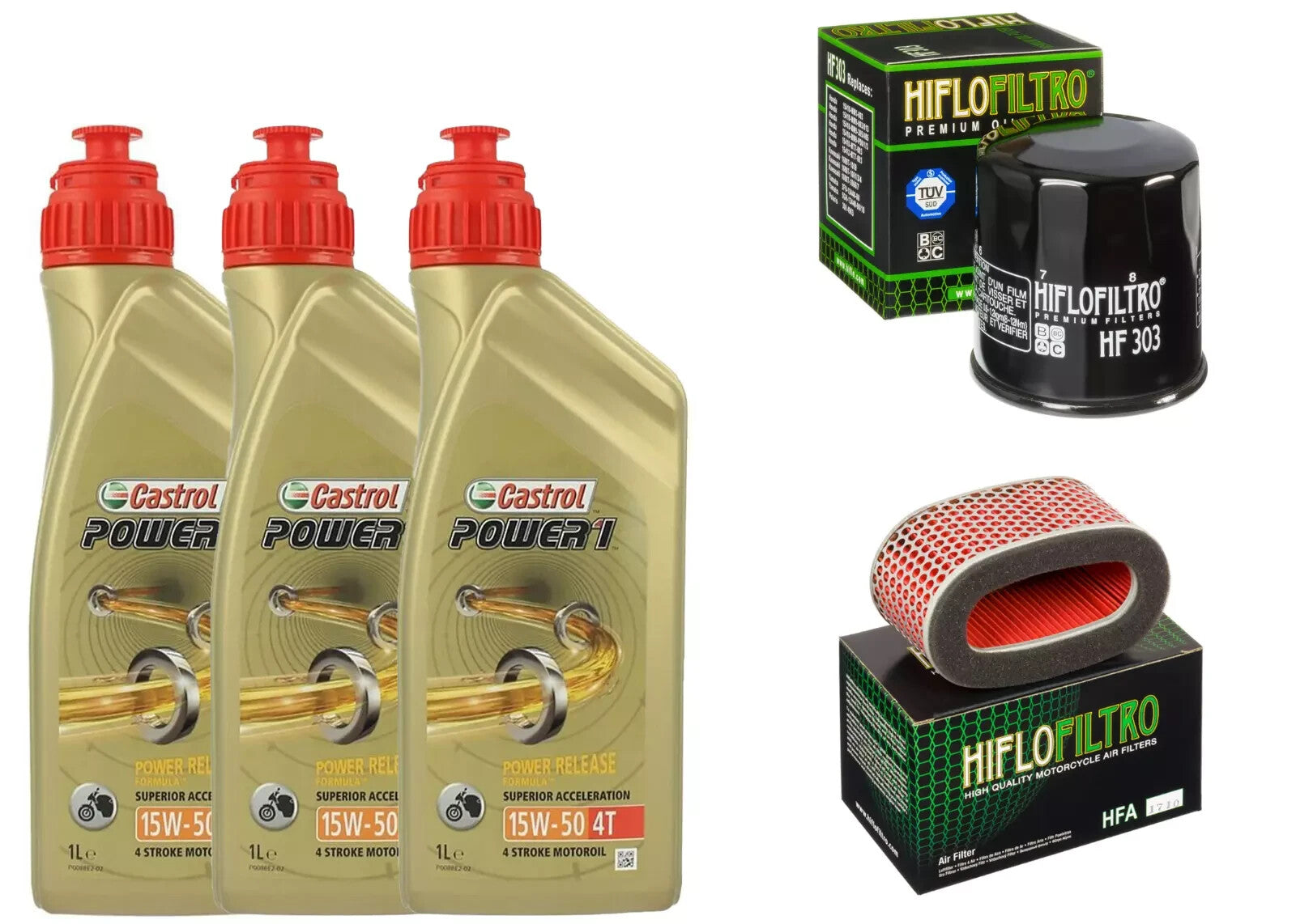 KIT/TAGLIANDO HONDA VT 750 SHADOW 1997 2002 CASTROL 15W50 FILTRI OLIO ARIA