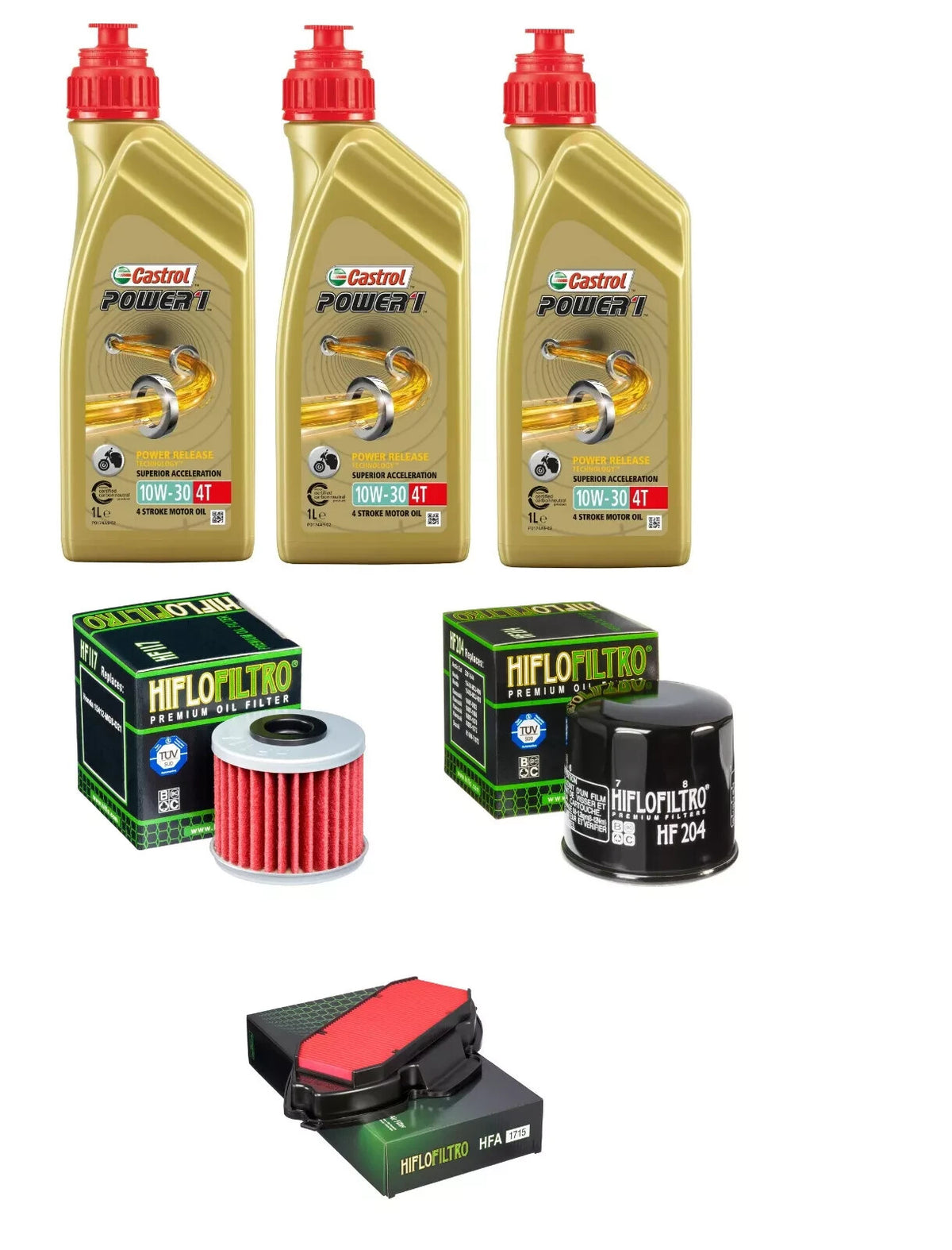 KIT TAGLIANDO HONDA INTEGRA 750 DCT 2014 2019 CASTROL 10W30 FILTRI OLIO ARIA