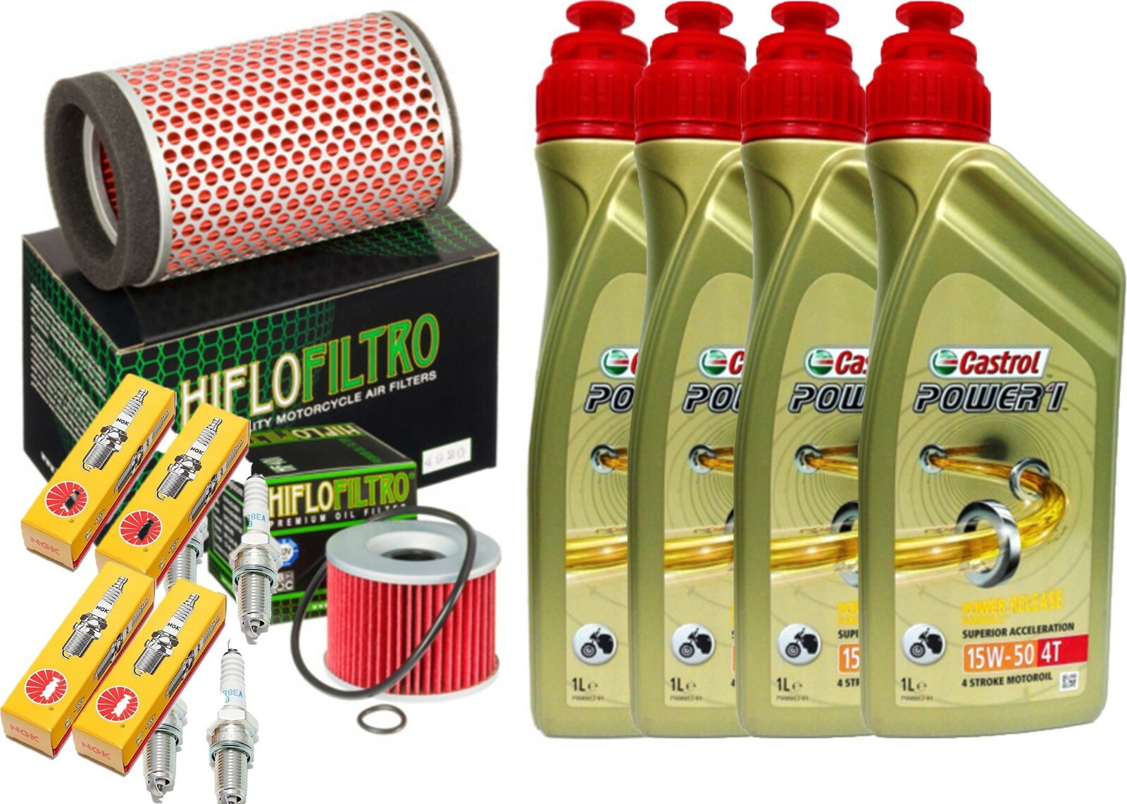 KIT TAGLIANDO YAMAHA XJR 1300 20072015 CASTROL 15W50 FILTRO OLIO ARIA CANDELE