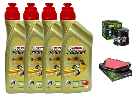 KIT/TAGLIANDO YAMAHA YZF R1 1000 2015/16 CASTROL POWER 1 10W40 FILTRO OLIO ARIA