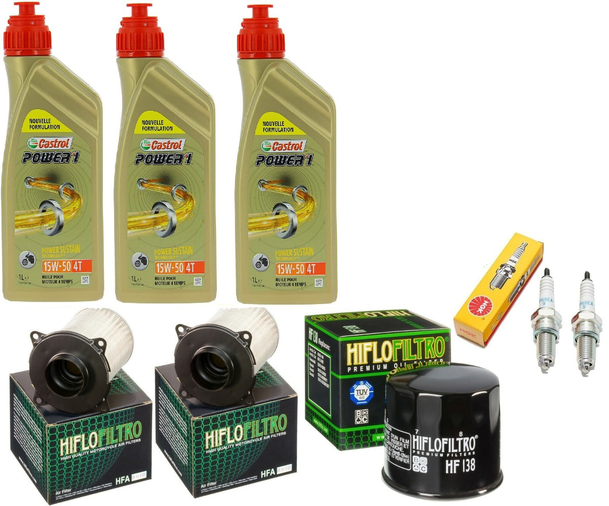Kit tagliando Castrol 15W50 filtro olio 2aria candele X Suzuki VZ M Marauder 800