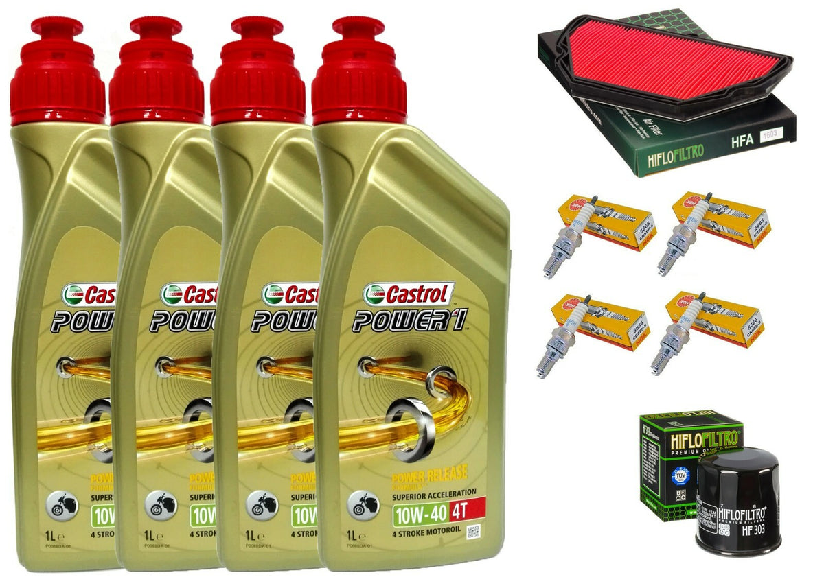 KIT/TAGLIANDO HONDA CBR 600 F 1999 2000 CASTROL 10W40 FILTRI ARIA OLIO CANDELE
