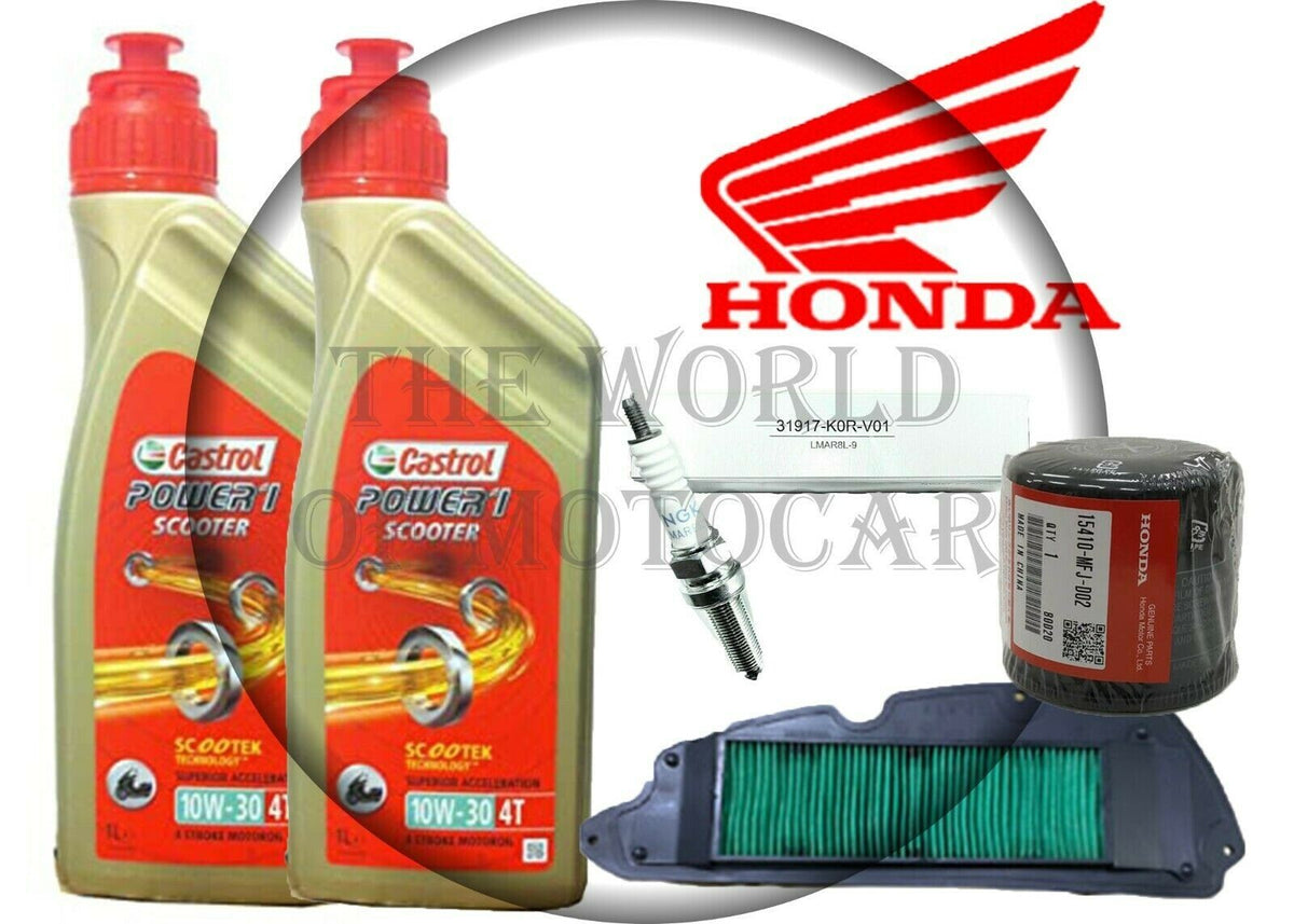 KIT/TAGLIANDO HONDA SH/350 2021 CASTROL 10W30 FILTRO ARIA OLIO CANDELA ORIGINALE