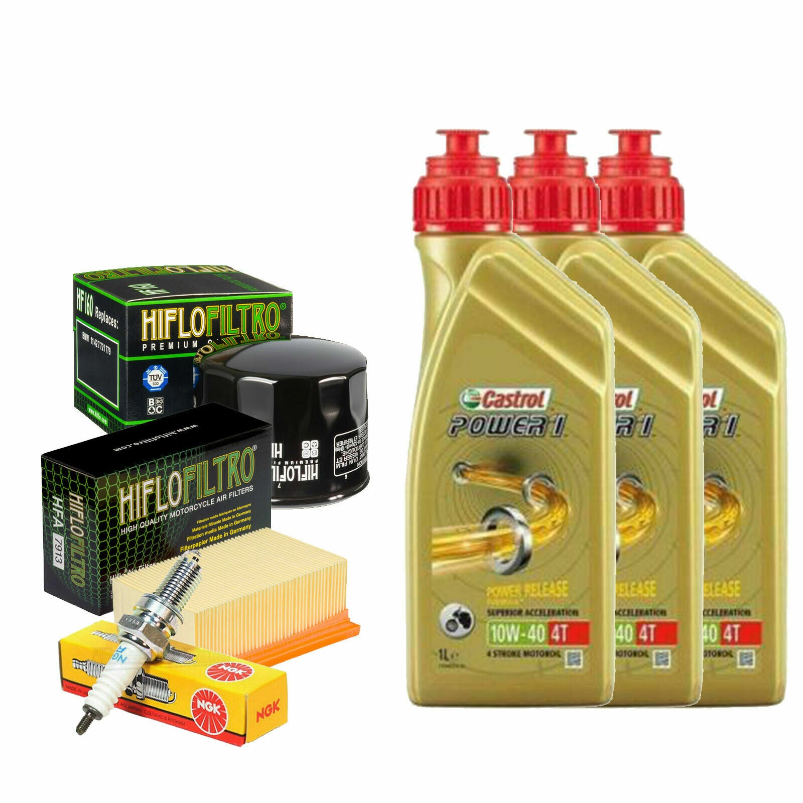 KIT/TAGLIANDO BMW F/800 R 2010/2016 FILTRI OLIO ARIA CANDELE CASTROL 10W40