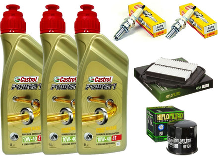 KIT/TAGLIANDO SUZUKI DL1000 V-STROM 02/10 CASTROL 10W40 FILTRO OLIO ARIA CANDELE