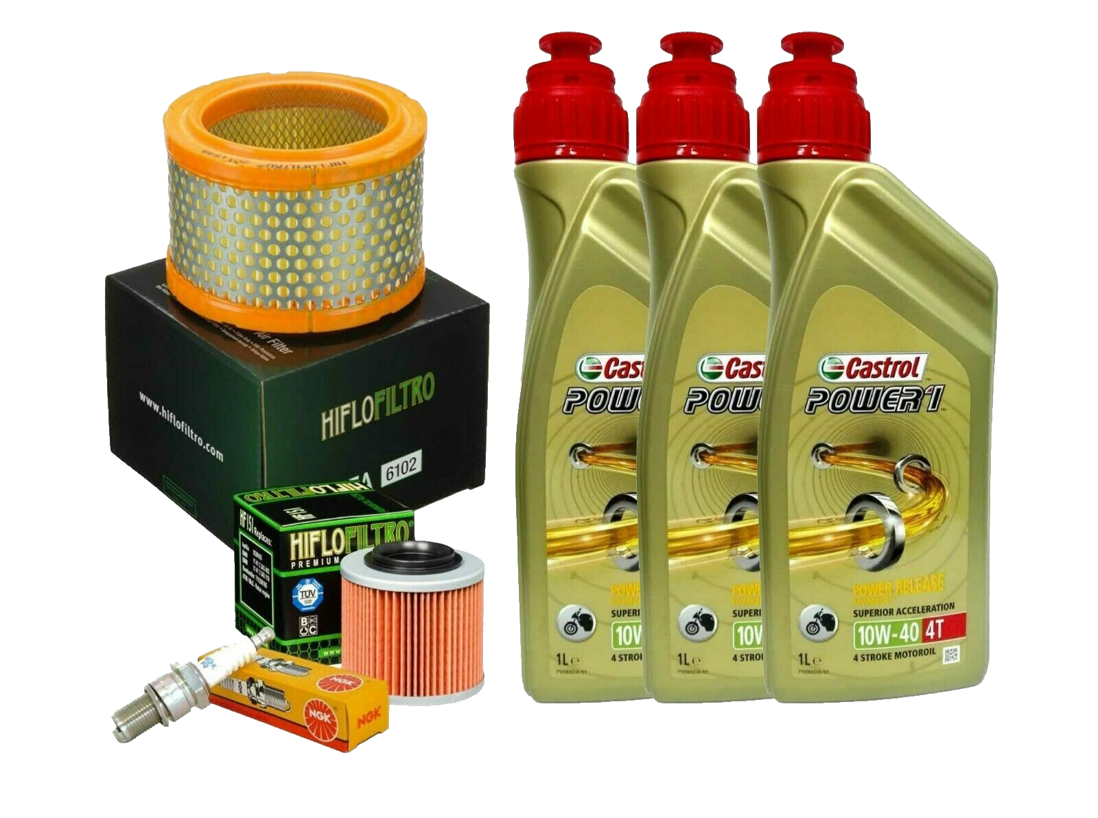 KIT TAGLIANDO APRILIA PEGASO 650 3 CUBE IE CASTROL 10w40  FILTRO OLIO ARIA CAN