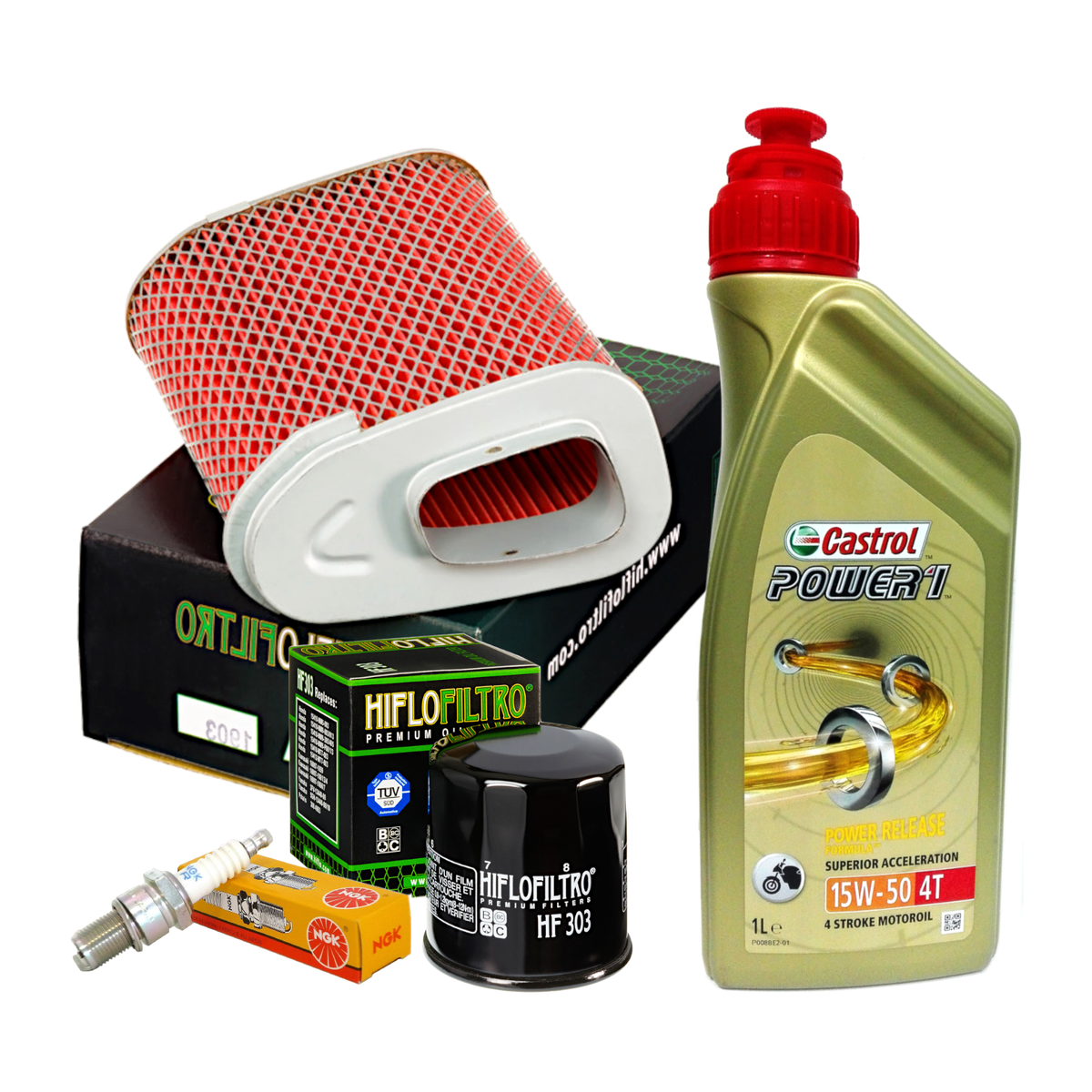 Kit tagliando Castrol 15W50 filtro olio aria candele Honda CBR 1000 F 1987/ 1999