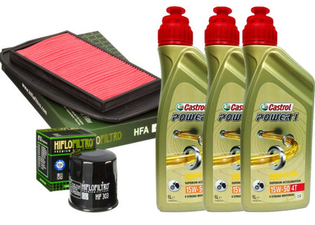 Kit tagliando Castrol Power 1 15W50 filtro olio aria Yamaha FZ6 600/Fazer