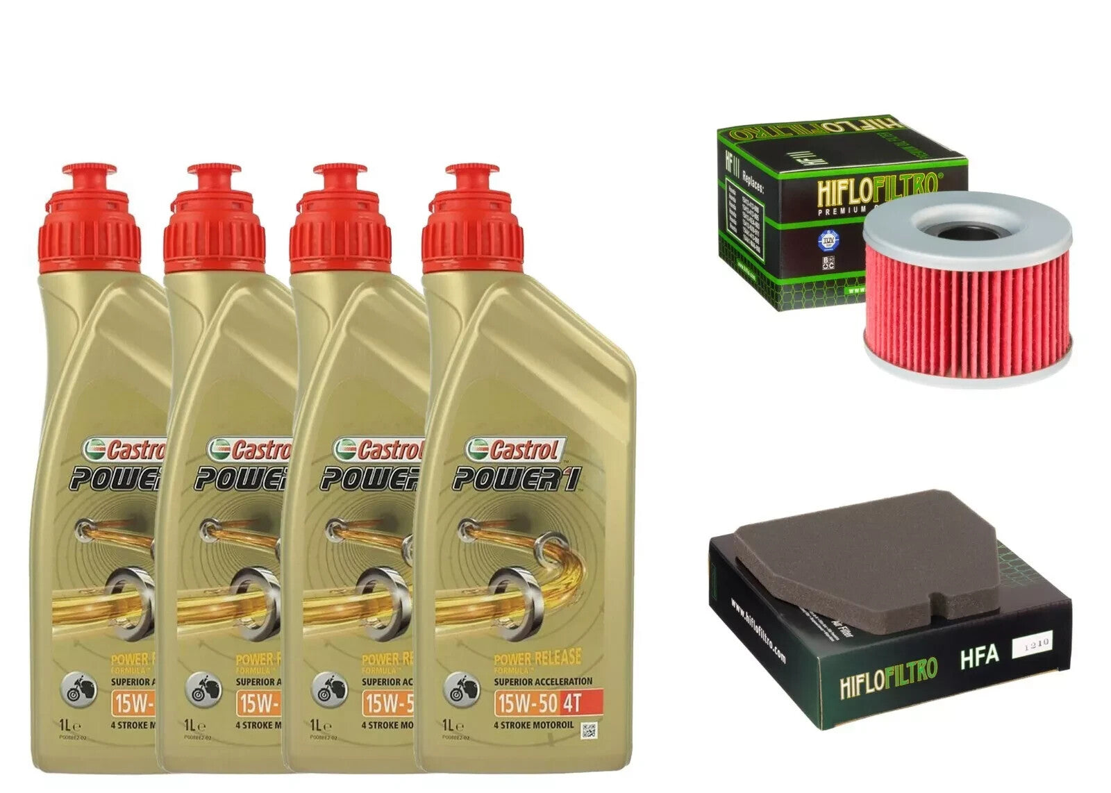 HONDA CB 400 KIT TAGLIANDO CASTROL POWER 1 15W50 FILTRO OLIO ARIA