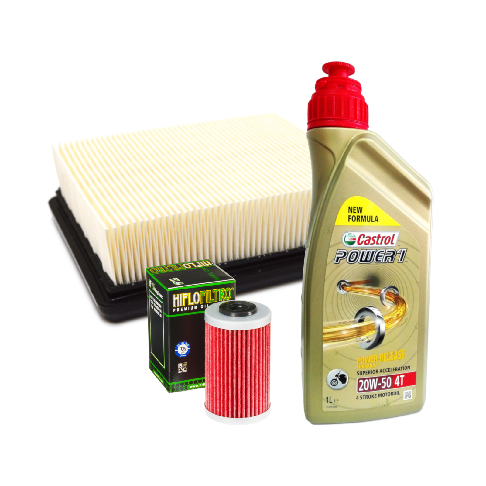 Kit tagliando Castrol Power 1 20W50 filtro olio aria KTM Duke / RC 125/200/390