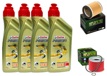 KIT TAGLIANDO KAWASAKI ZRX 1200 2001/2006 CASTROL 15W50 FILTRO OLIO HIFLO 401