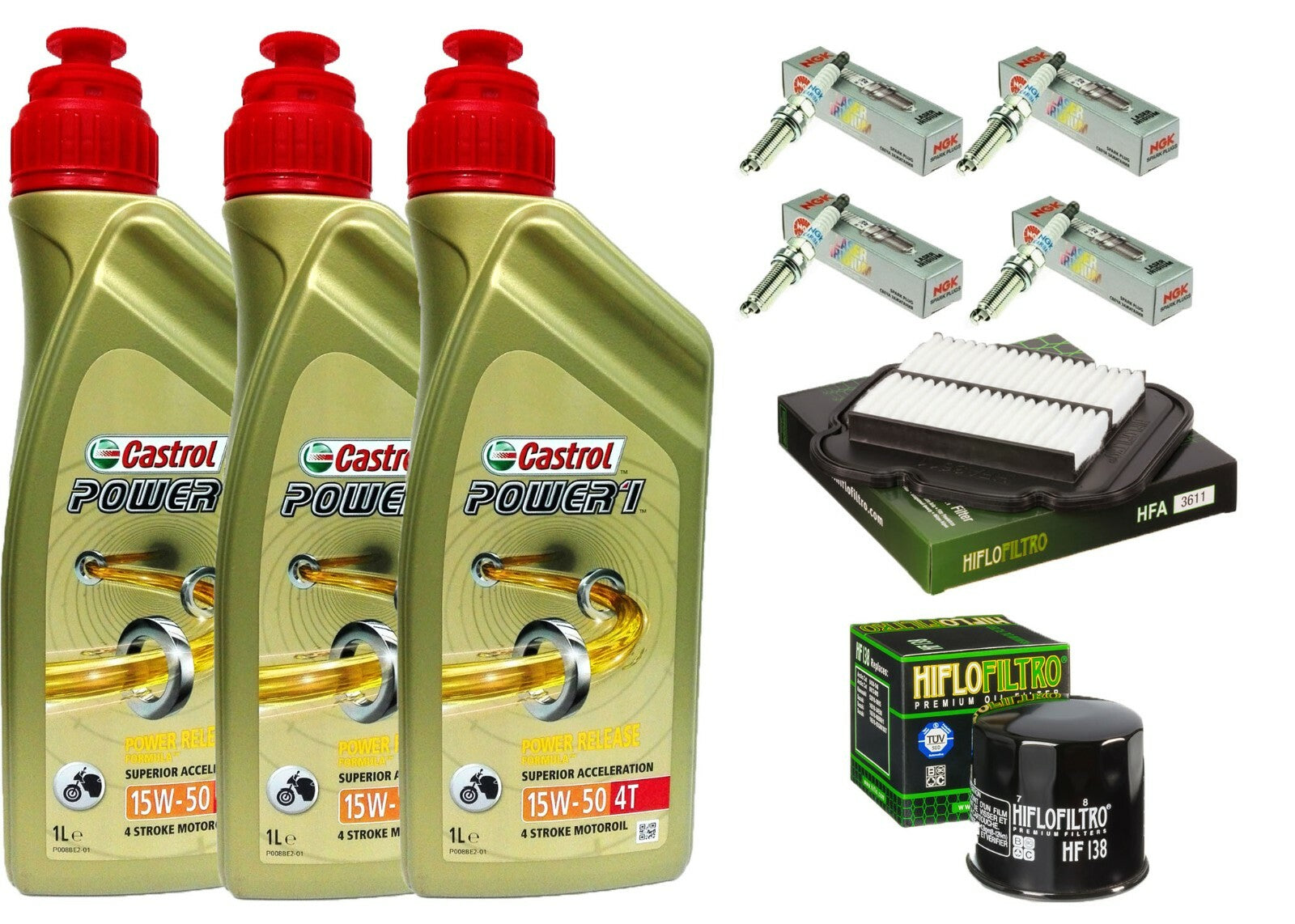 KIT TAGLIANDO SUZUKI DL650 V-STROM 2021 CASTROL 15W50 FILTRO OLIO ARIA CANDELE
