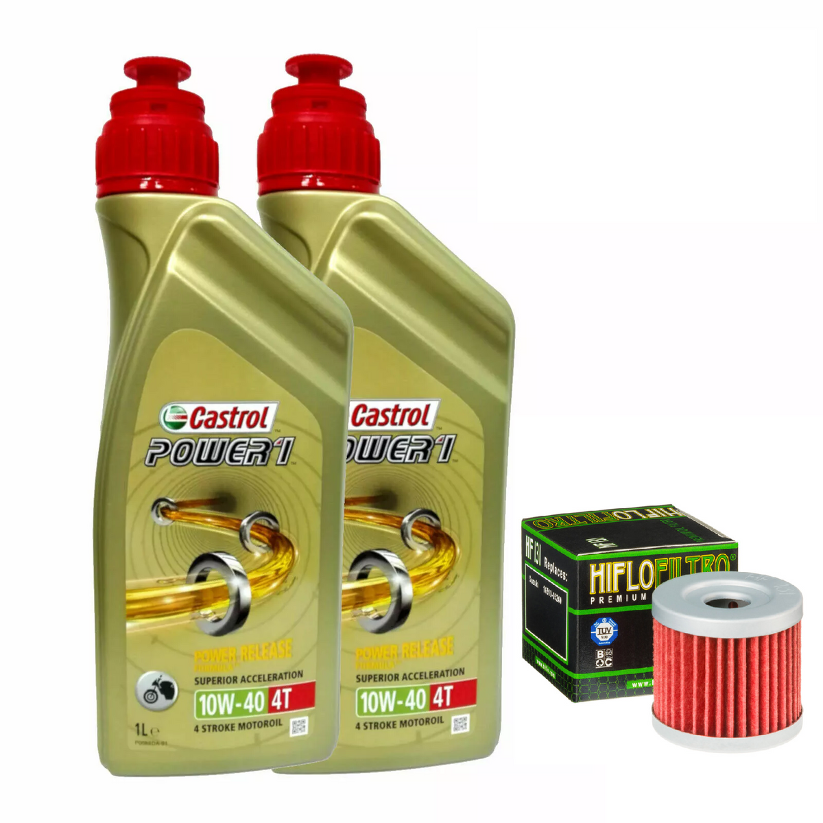 KIT TAGLIANDO OLIO CASTROL POWER 1 10W40 FILTRO OLIO SUZUKI GSX S 125 2017/2024