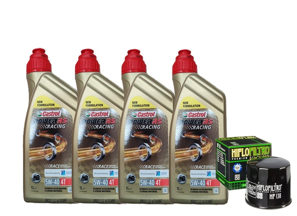 KIT/TAGLIANDO APRILIA TUONO V4/FACTORY/1100 2015-2020 CASTROL POWER1 RACING 5W40