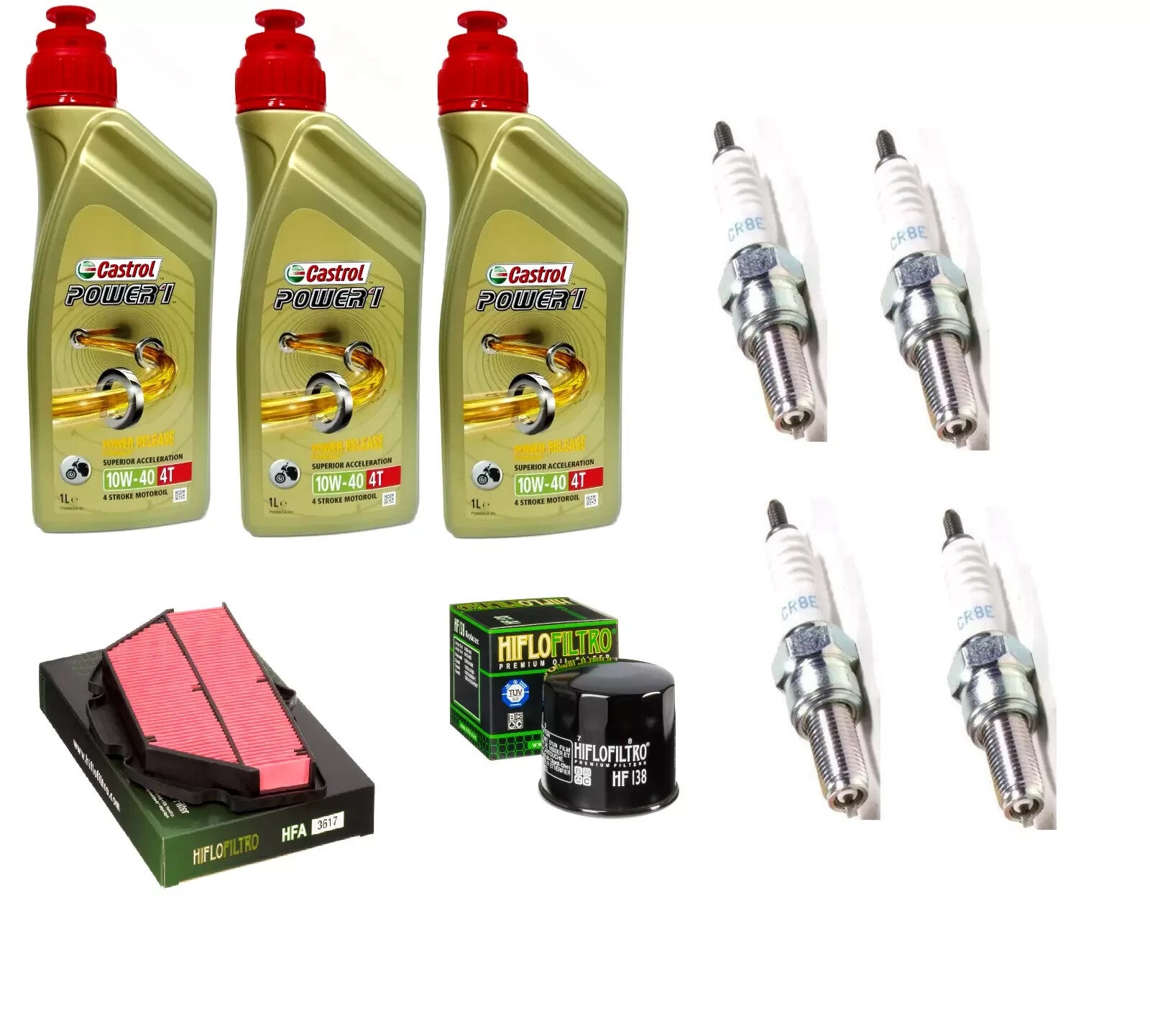 Kit/tagliando Suzuki GSX-R 600 2006/2007 Castrol 10W40 filtro olio aria candele