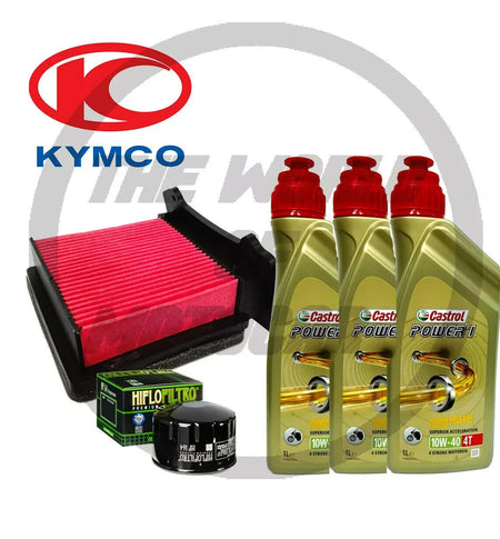 KIT TAGLIANDO KYMCO AK 550 CASTROL 10W40 FILTRO OLIO HILFO FILTRO ARIA 2017/202