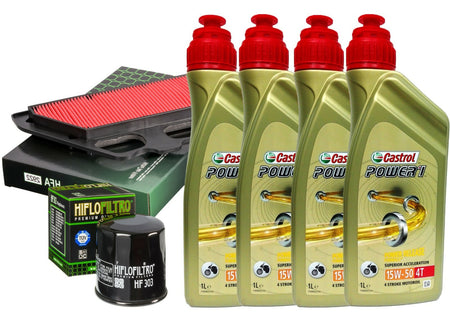 Kit tagliando Castrol Power 1 15W50 filtro olio aria Kawasaki Z 900 2017 AL 2020