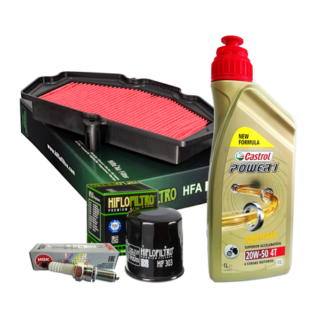 Kit tagliando Castrol 20W50 filtro olio aria candele Vulcan Versys Z 650