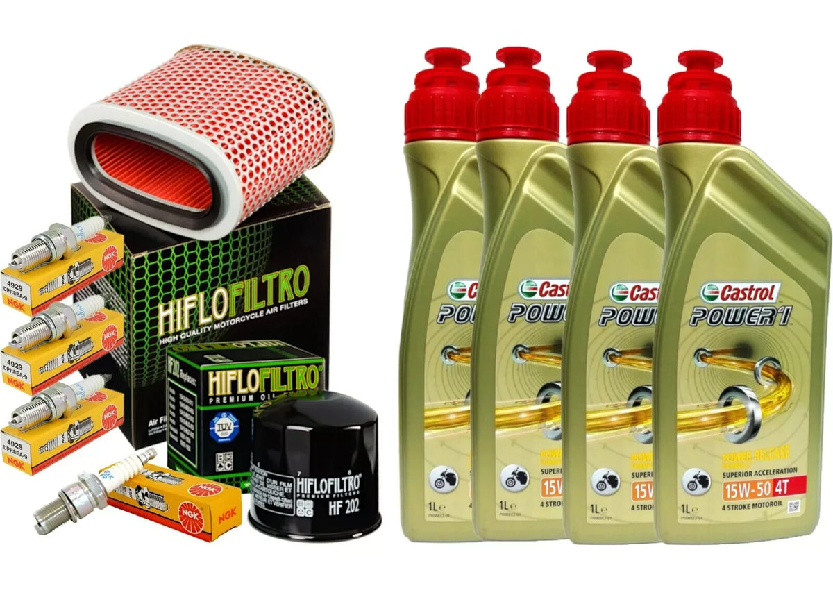 KIT/TAGLIANDO CASTROL 15W50/ FILTRO OLIO ARIA CANDELE HONDA VT/ 1100 C SHADOW
