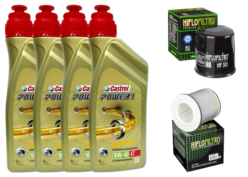 KIT/TAGLIANDO YAMAHA  XJ 900 S DIVERSION CASTROL POWER 1 10W40 FILTRO OLIO ARIA