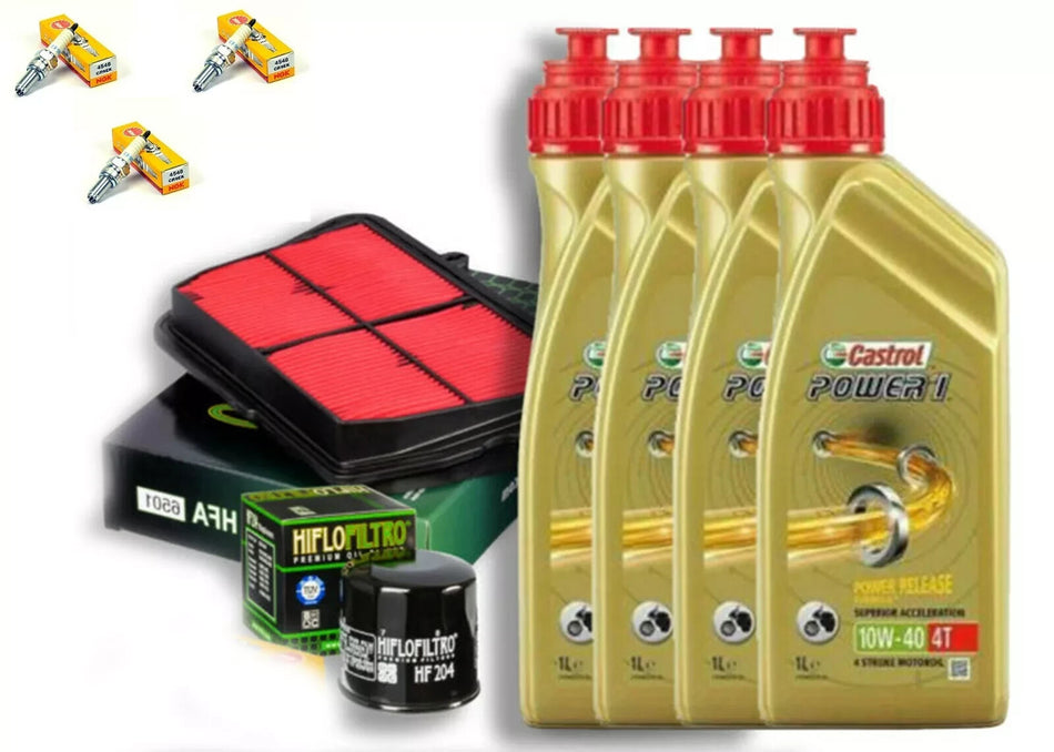 TAGLIANDO Triumph 800 Tiger XR 2015 2017 CASTROL 10W40 FILTRI OLIO ARIA CANDELE