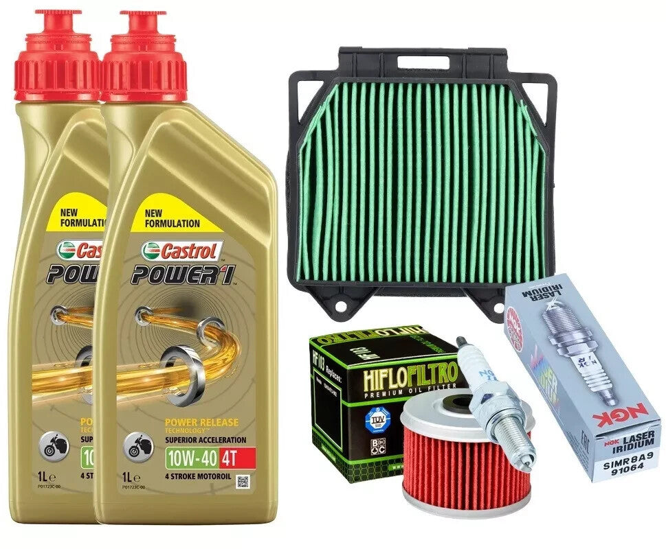 HONDA CBR 300 2018 2019 2021 TAGLIANDO CASTROL 10W40 FILTRO ARIA OLIO CANDELA