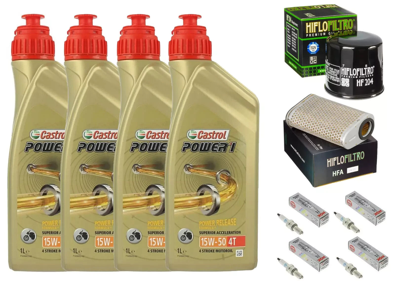 KIT/TAGLIANDO Honda CBF 1000 2011/2015 CASTROL 15W50 FILTRO OLIO ARIA CANDELE