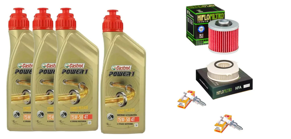 KIT/TAGLIANDO YAMAHA  XVS 1100 DRAG STAR CASTROL 15W50 FILTRO OLIO ARIA CENDELE