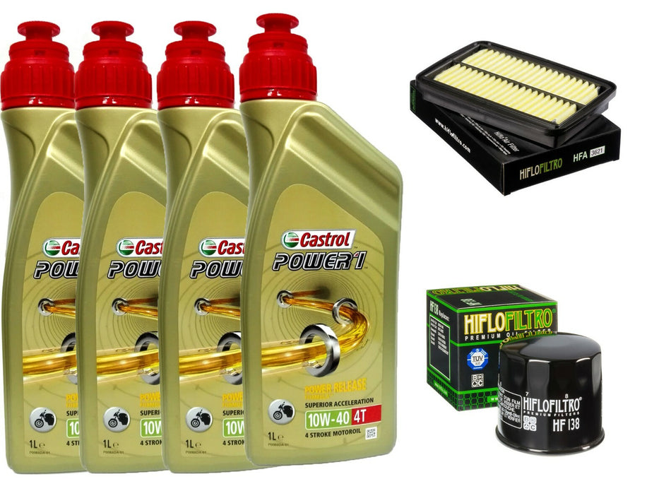 KIT TAGLIANDO SUZUKI GSF BANDIT 650 09/14 CASTROL 10W40 FILTRO OLIO FILTRO ARIA