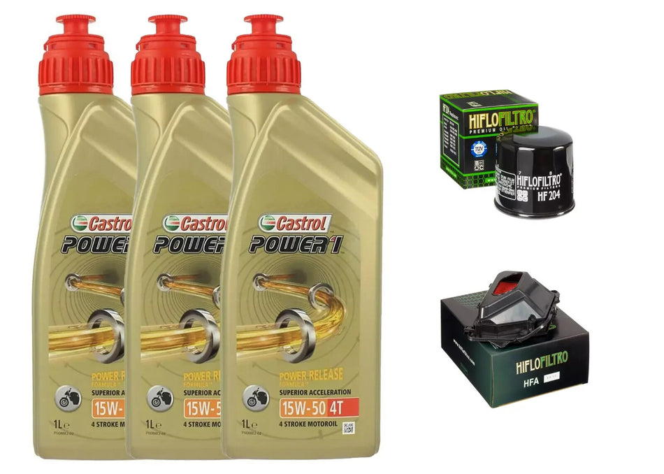 KIT/TAGLIANDO YAMAHA YZF-R6 600 2008 2017 CASTROL 15W50 FILTRI OLIO ARIA