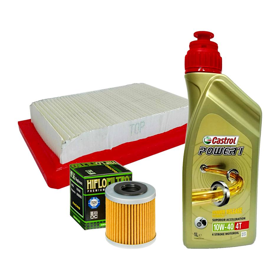 KIT TAGLIANDO DERBI TERRA 4T ADVENTURE 4T 125  CASTROL 10W40 FILTRO OLIO ARIA