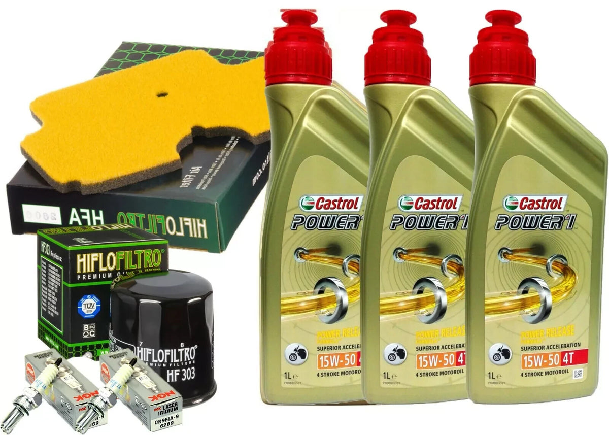 KAWASAKI ER-6F 650 2007 2008 TAGLIANDO CASTROL 15W50 FILTRI OLIO ARIA CANDELE