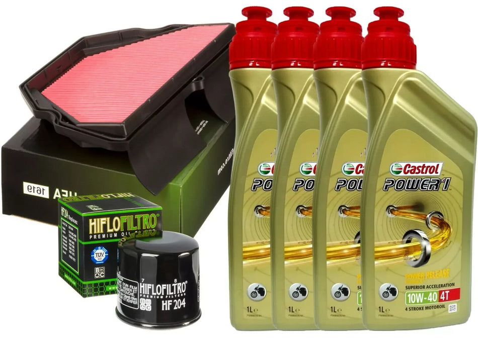 Honda CBR F 600 '01 Kit tagliando Castrol Power 1 10W40 FILTRI HIFLO olio aria