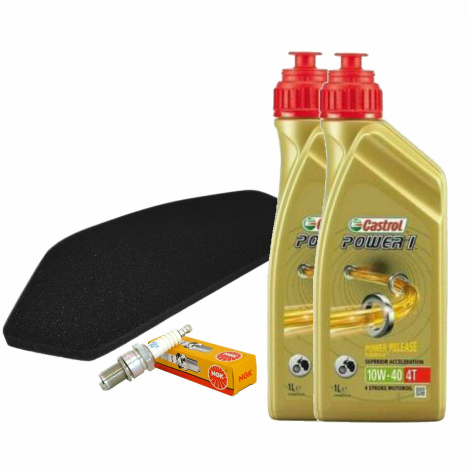 Kit tagliando Castrol 10W40 filtro aria candela Aprilia Leonardo 250  300 99 04