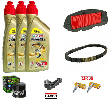 Honda silverwin 400 tagliando castrol 20w50 cinghia rulli bando filtro aria can