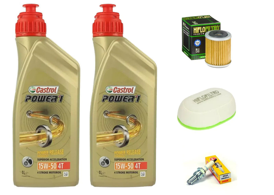 KIT/TAGLIANDO YAMAHA TT/350 1986 1989 CASTROL 15W50 FILTRO OLIO ARIA CANDELA