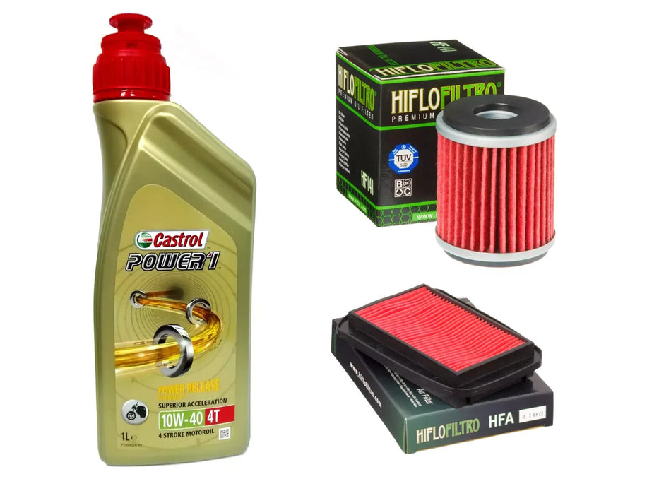 KIT/TAGLIANDO Yamaha WR 125 X 2009/2016 CASTROL POWER 1 10W40 FILTRI OLIO ARIA