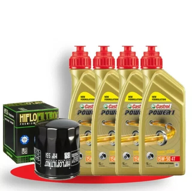 KIT/TAGLIANDO MOTO/GUZZI GRISO 850 2006/2011 CASTROL 15W50 FILTRO OLIO