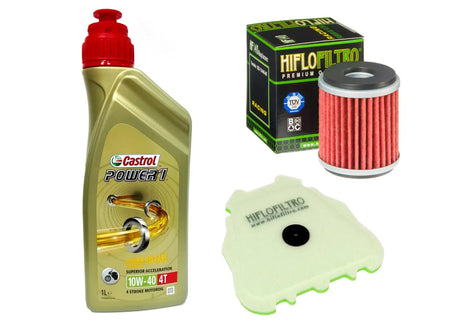 KIT/TAGLIANDO YAMAHA YZ 450 F/J 2018 CASTROL POWER 1 10W40 FILTRO OLIO ARIA MOTO