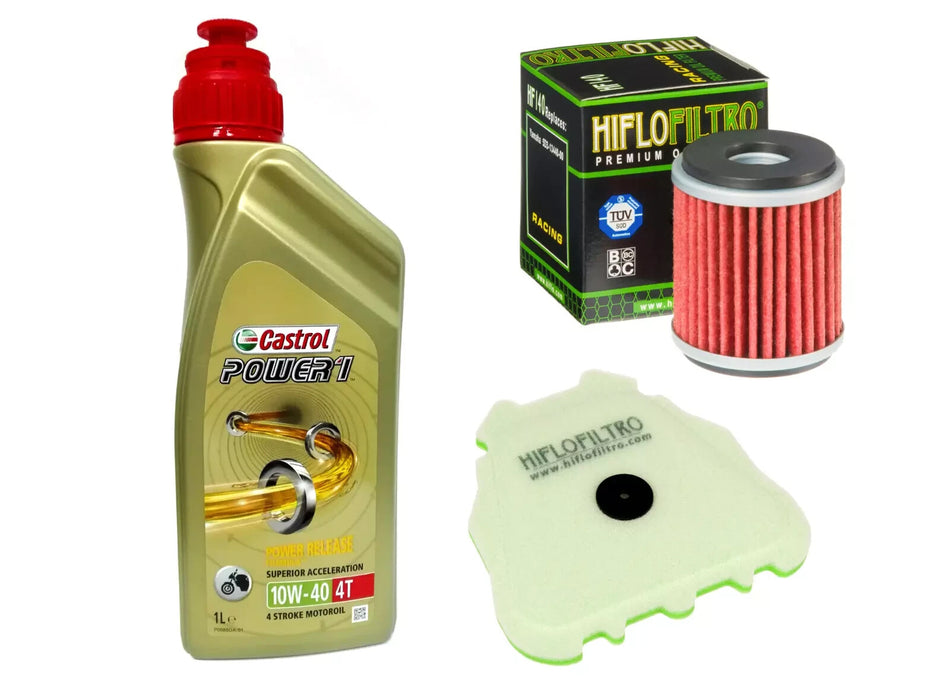 KIT/TAGLIANDO YAMAHA YZ 450 F/J 2018 CASTROL POWER 1 10W40 FILTRO OLIO ARIA MOTO