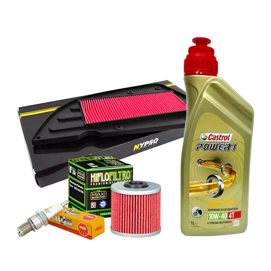 KYMCO K-XCT-IE-125/300 KIT TAGLIANDO CASTROL 10W40 FILTRO OLIO ARIA CANDELA XTC