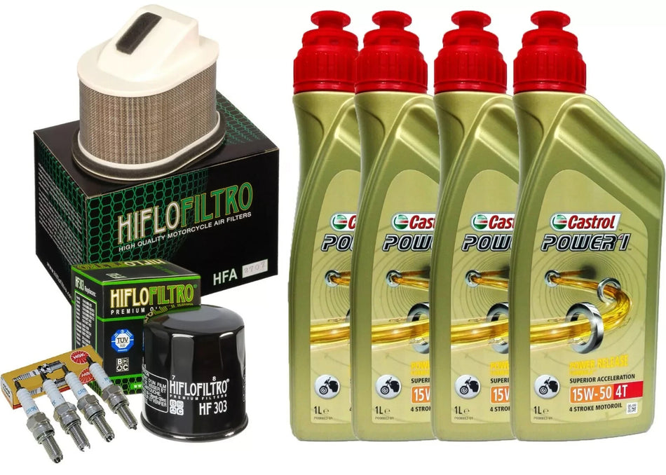 TAGLIANDO KAWASAKI Z 750 R ABS 2011/2012 CASTROL 15W50 FILTRO OLIO ARIA CANDELE