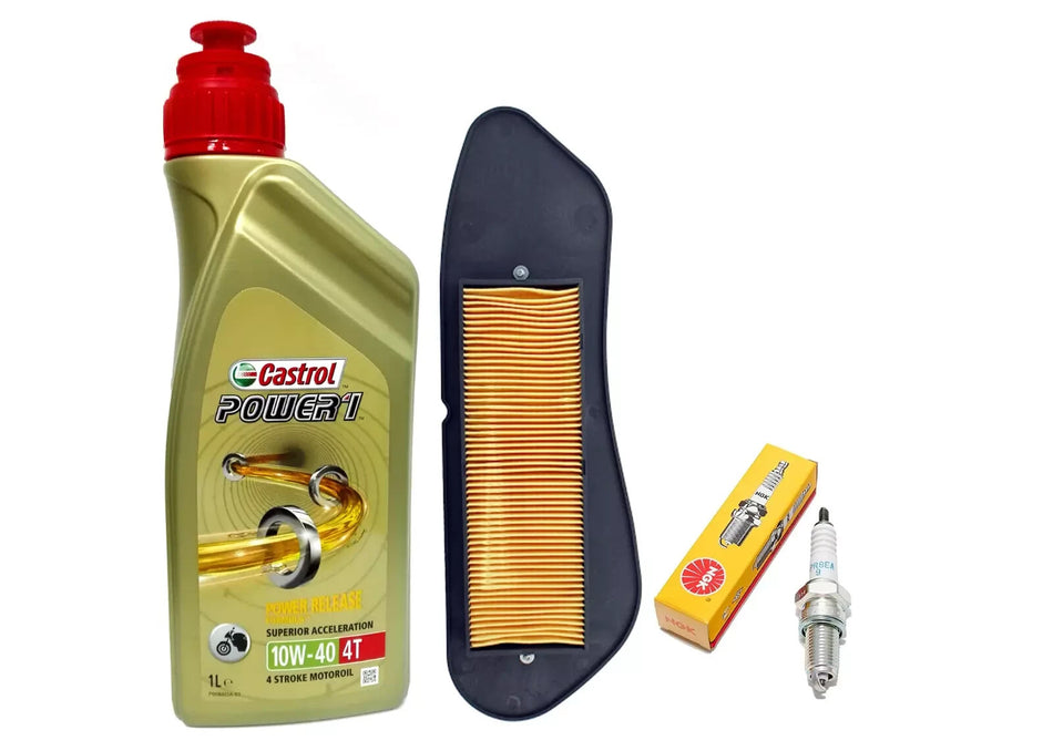 KIT/TAGLIANDO YAMAHA YP X-MAX R 250 CASTROL 10W40 2L FILTRO ARIA CANDELA SCOOTER