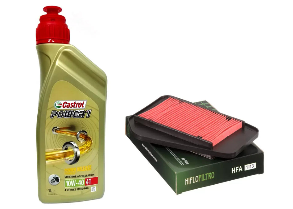 KIT/TAGLIANDO HONDA CBR 125 R / RW 2004 2017 CASTROL POWER 1 10W40 FILTRO ARIA