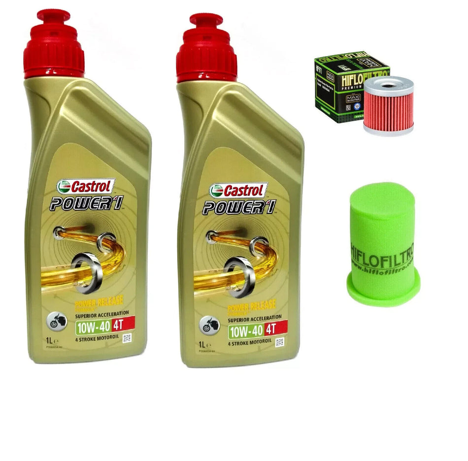 KIT/TAGLIANDO SUZUKI TU 125 1999 OLIO CASTROL 10w40 FILTRO ARIA E OLIO HIFLO